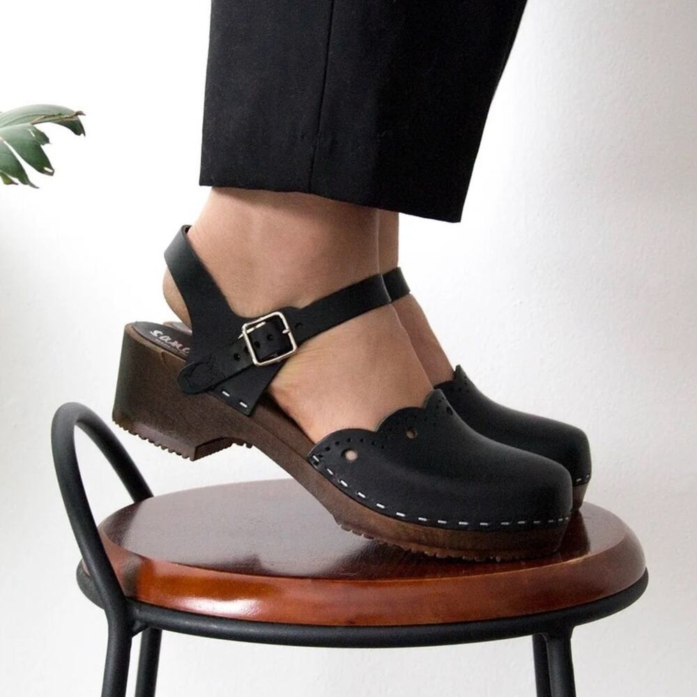 Sandgrens Milan Clog Sandals in Black